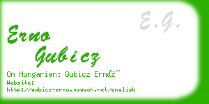 erno gubicz business card
